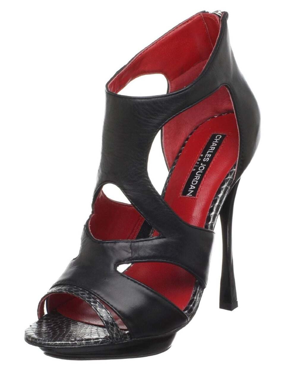 CHARLES JOURDAN BLACK DIVA HEELS SIZE 6M